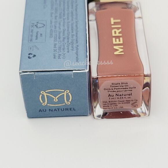 Au Naturel Shade Slick Tinted Lip Oil Merit Brand New In Box - Picture 4 of 7
